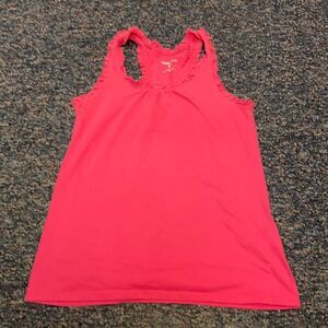 Mix & Co Pink Ruffle Tank Top sz. M